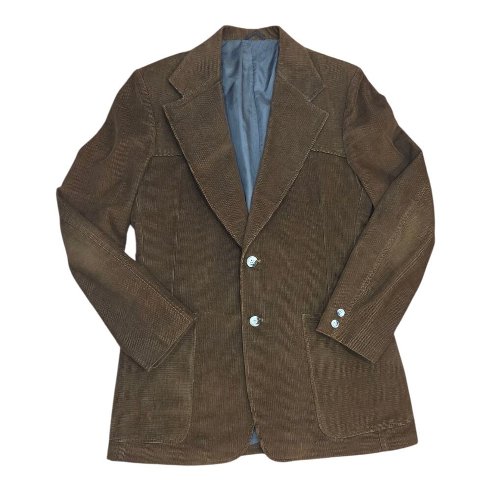 70's Men's Lined Courdoroy Coat Lined, Sz Sm & Tall
